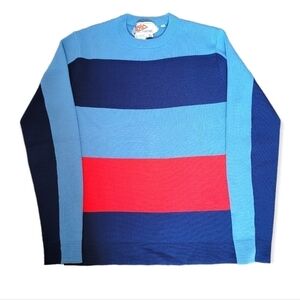 VINTAGE Color Block 100% Wool Sweater | size LARGE